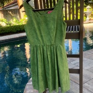 Betsey Johnson Faux Suede laxer cur SKATER dress